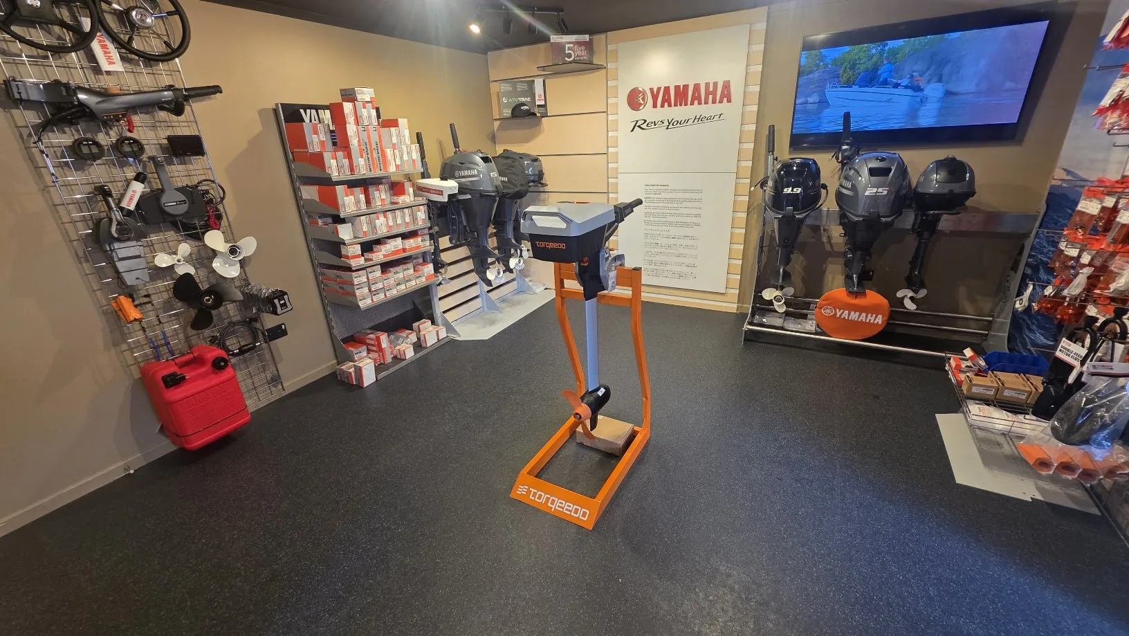 Flood Marine Yamaha showroom in Omagh with outboard engines and genuine parts